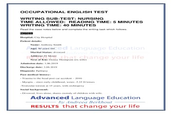 OET Writing Task: Nursing